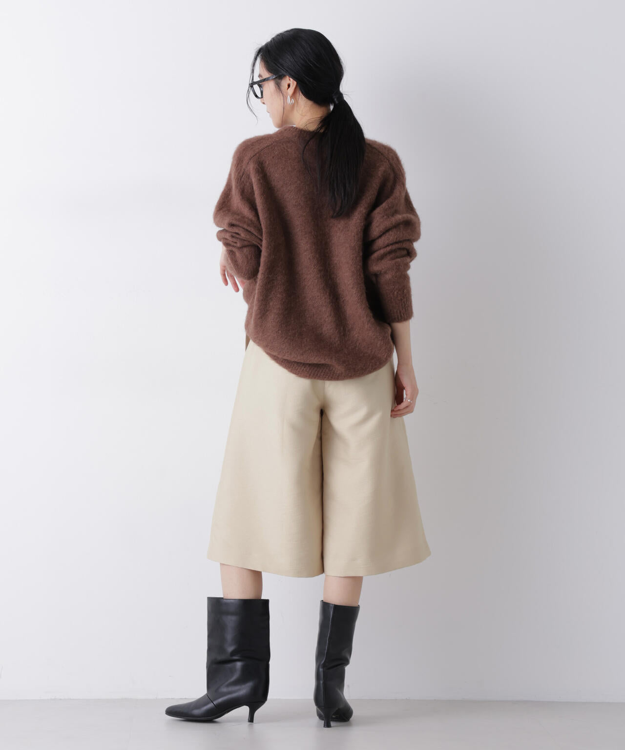 エアリー ツイル ボリューム キュロット パンツ