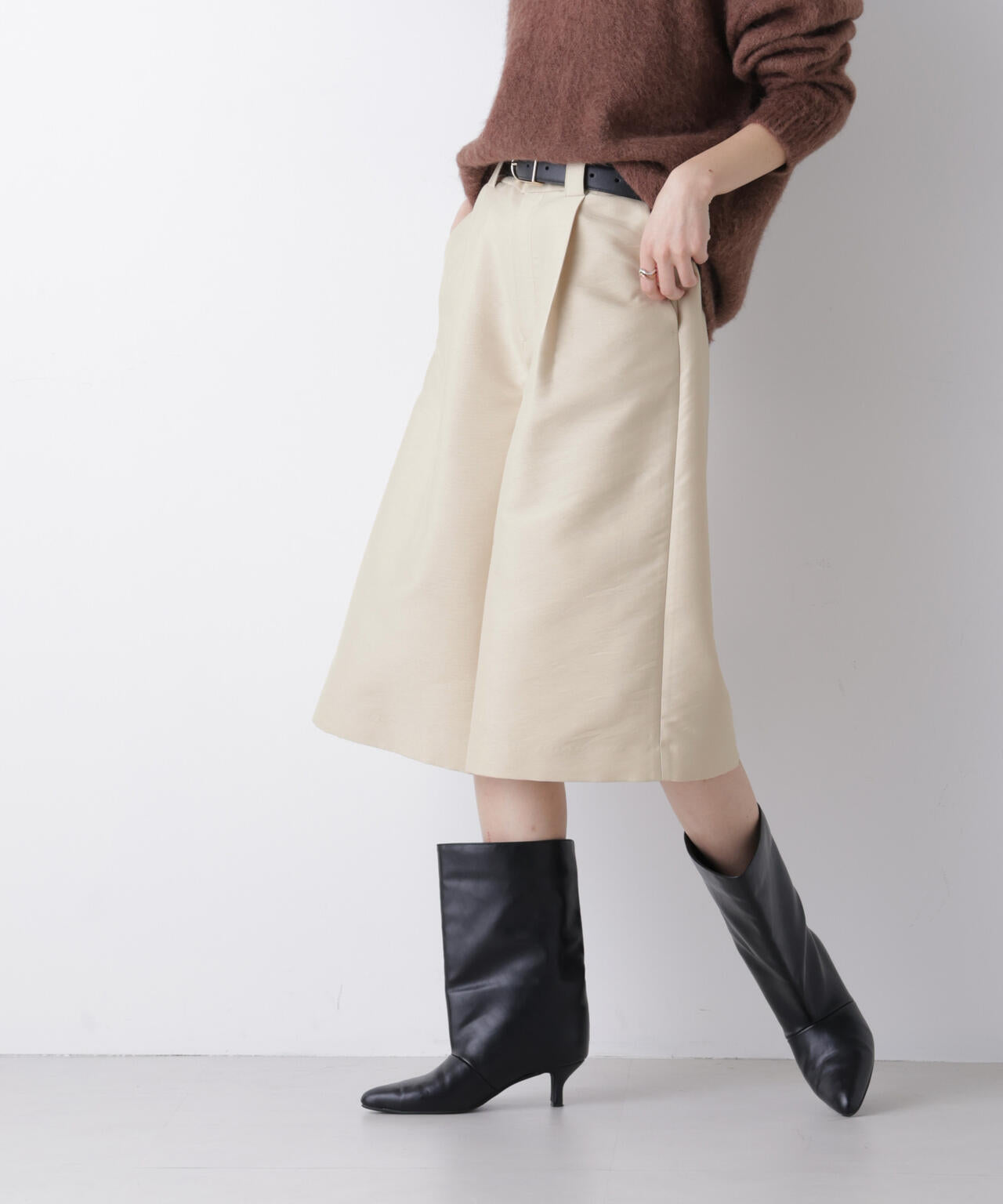 エアリーツイルボリュームキュロットパンツ 6696127304