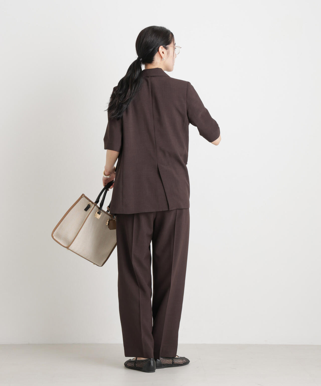 メランジドライ 2タックワイドパンツ(セットアップ可) 6696127305