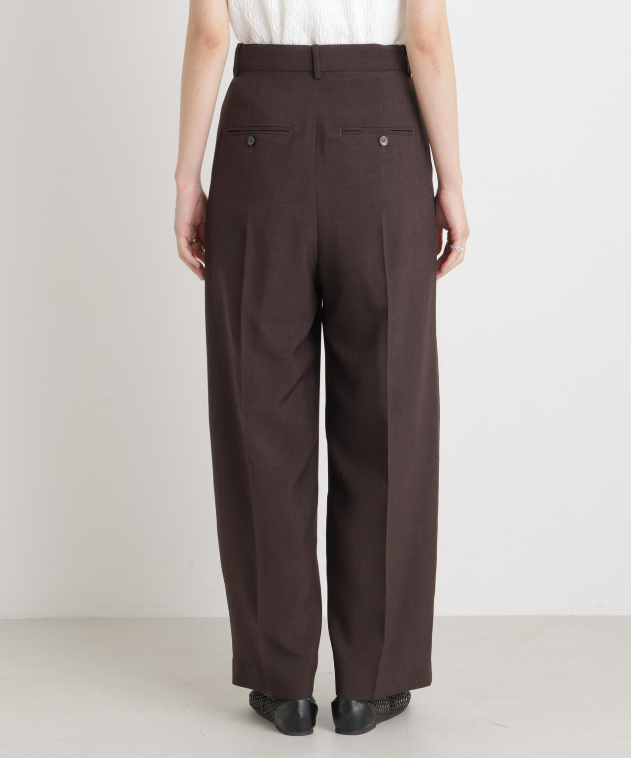 メランジドライ 2タックワイドパンツ(セットアップ可) 6696127305