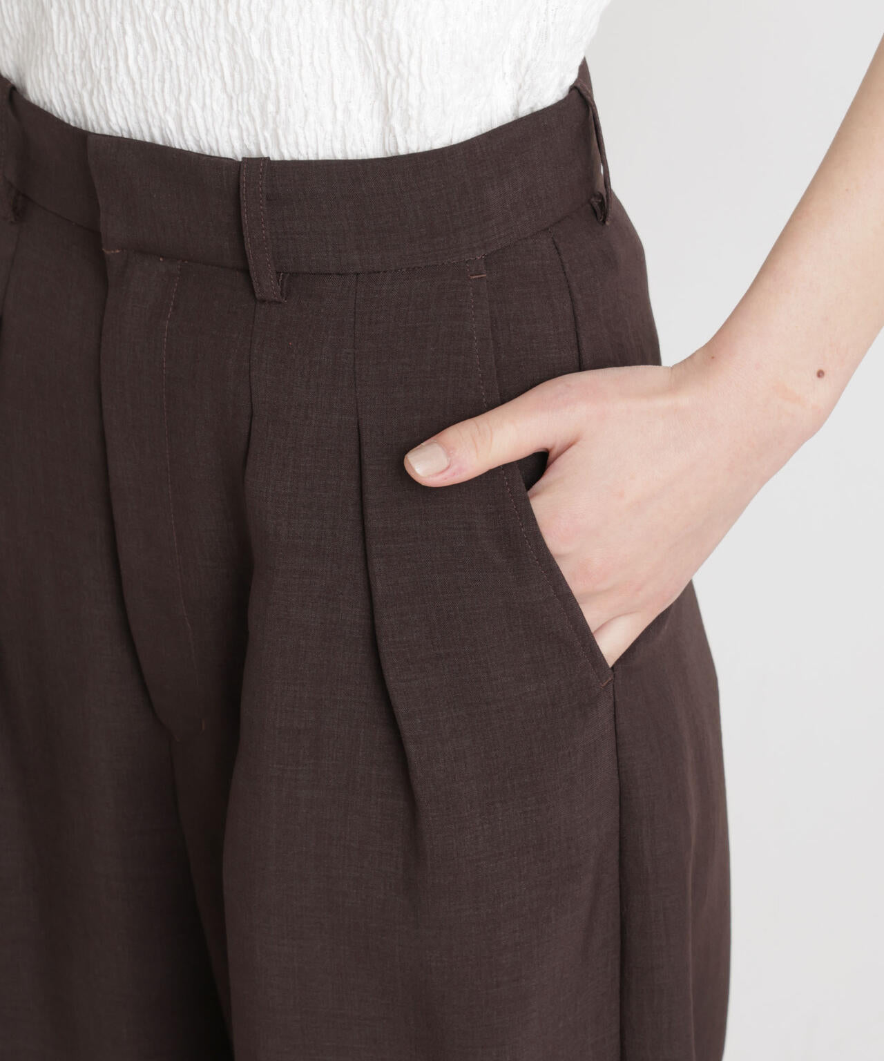 メランジドライ 2タックワイドパンツ(セットアップ可) 6696127305