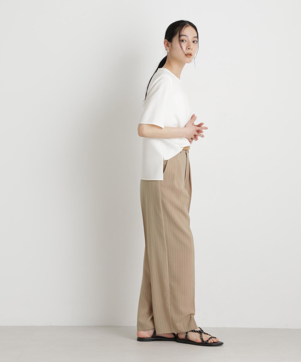 メランジドライ 2タックワイドパンツ(セットアップ可) 6696127305