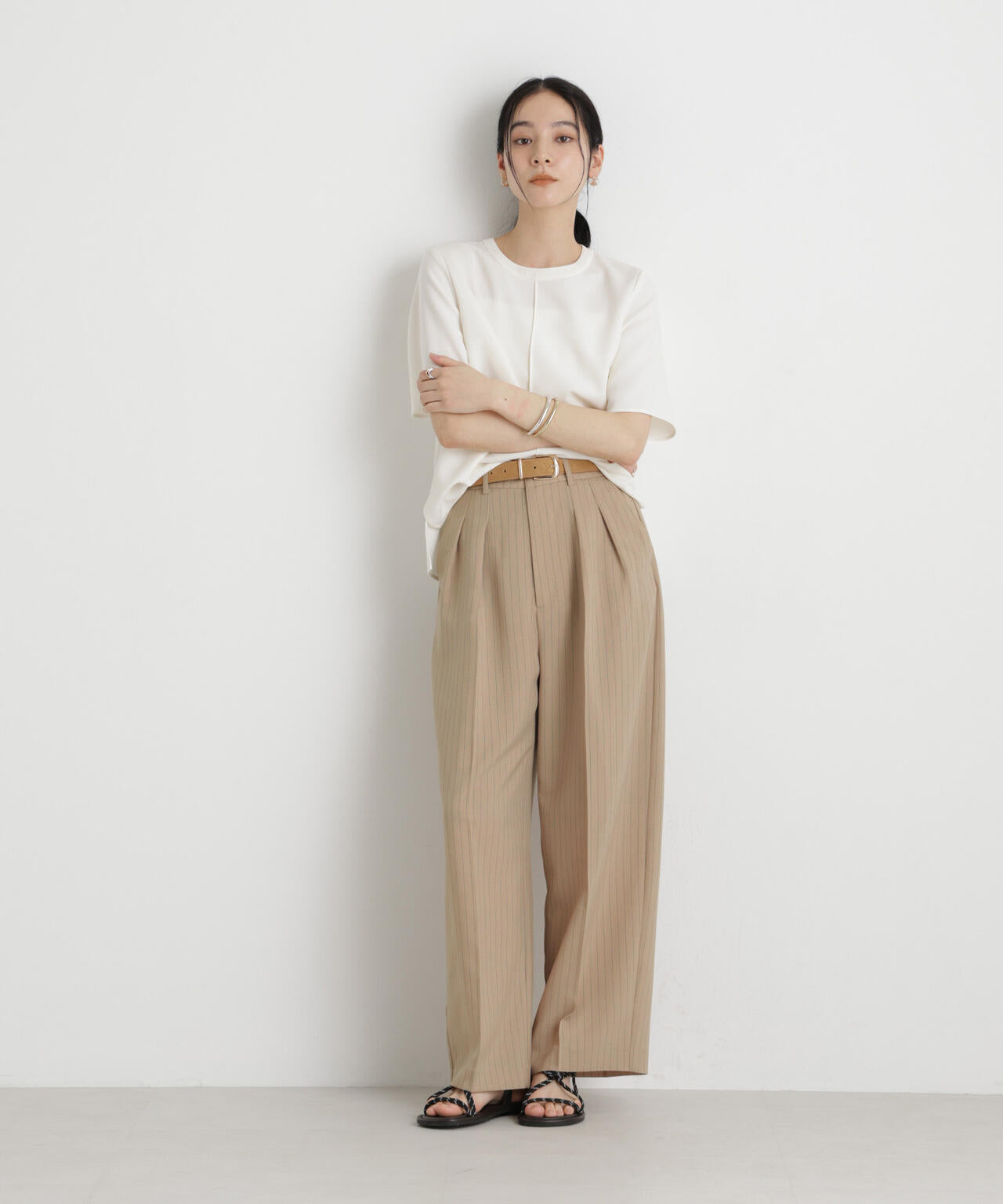 メランジドライ 2タックワイドパンツ(セットアップ可) 6696127305