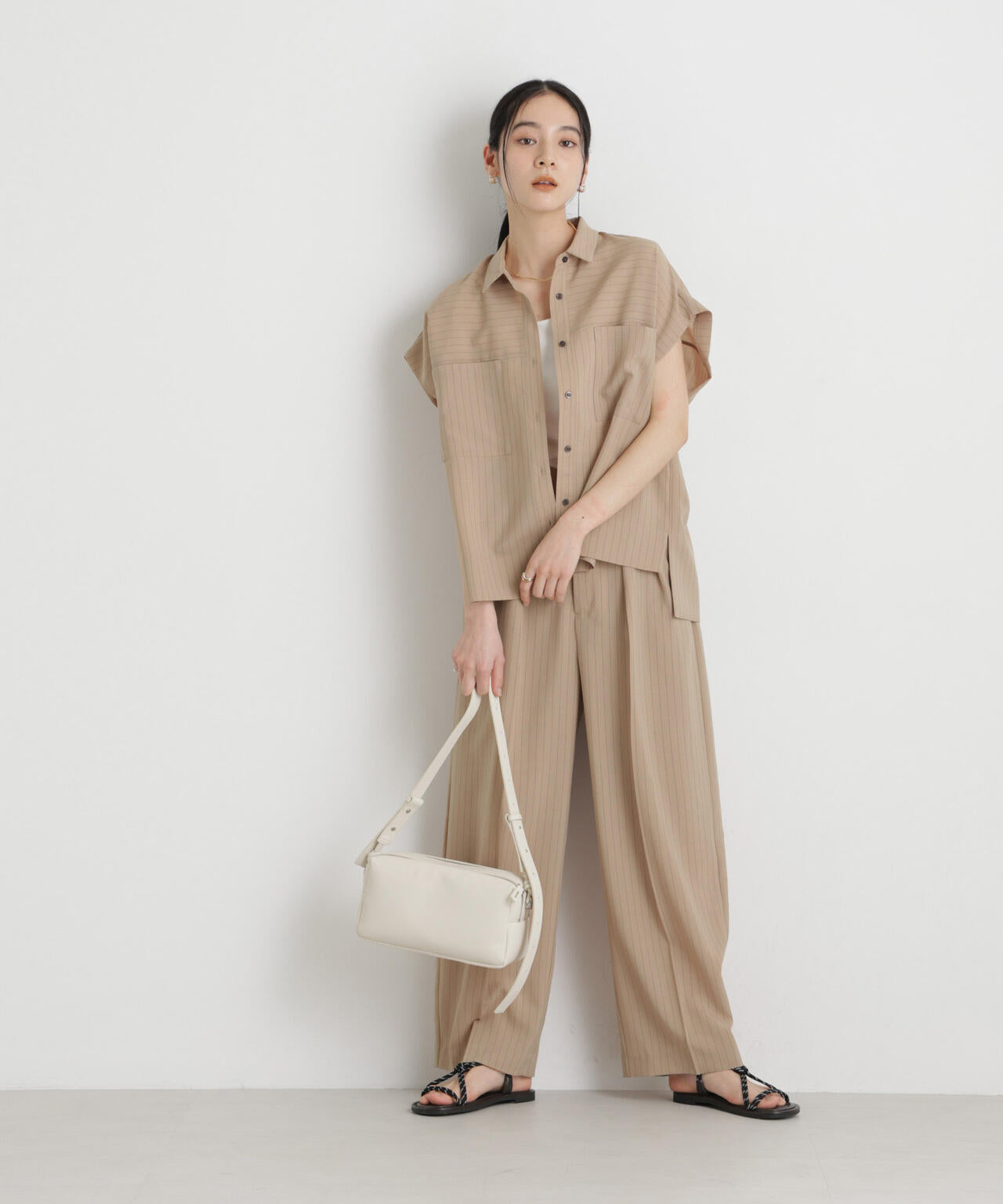 メランジドライ 2タックワイドパンツ(セットアップ可) 6696127305