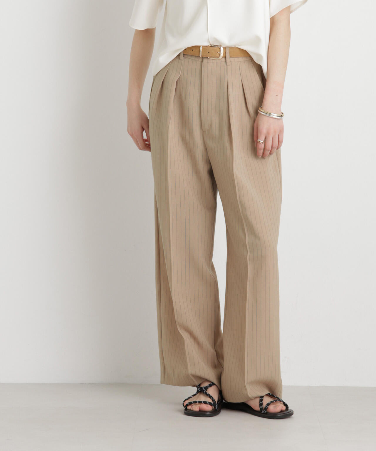 メランジドライ 2タックワイドパンツ(セットアップ可) 6696127305