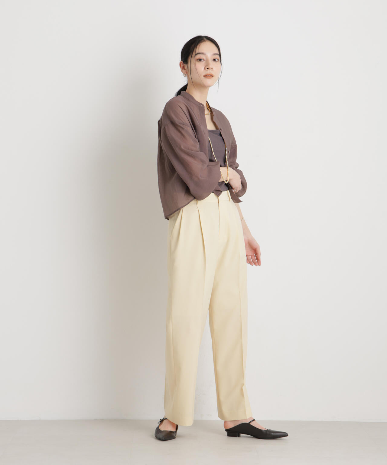 【GRACETEC】ライトファンクションタックセミワイドパンツ 6696127308