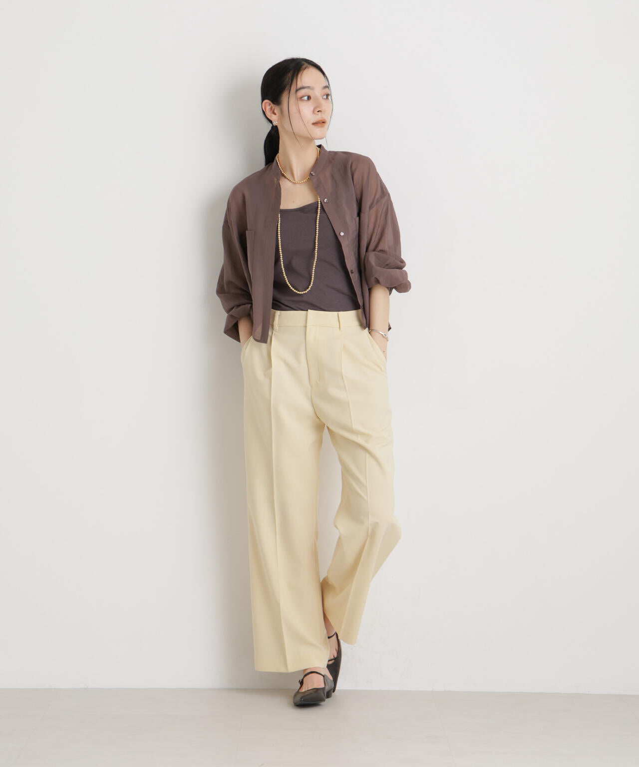 【GRACETEC】ライトファンクションタックセミワイドパンツ 6696127308