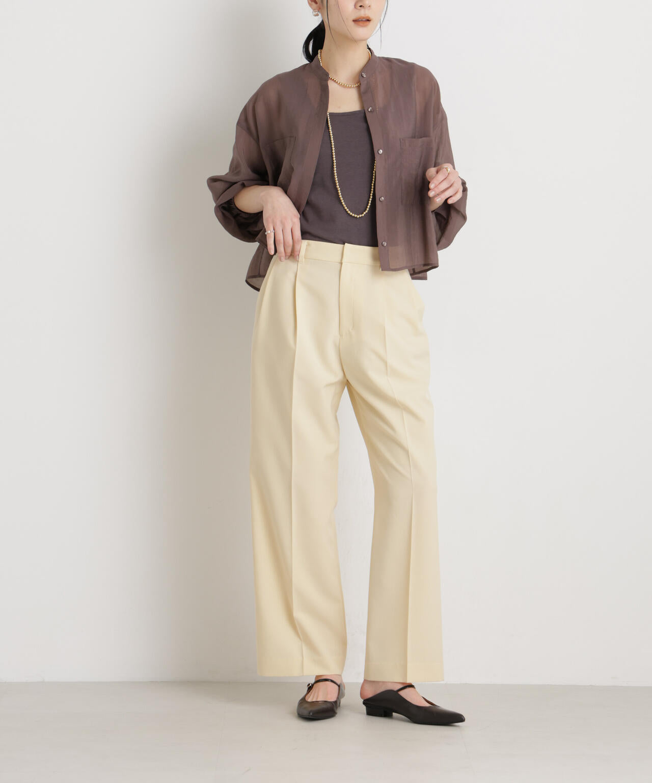 【GRACETEC】ライトファンクションタックセミワイドパンツ