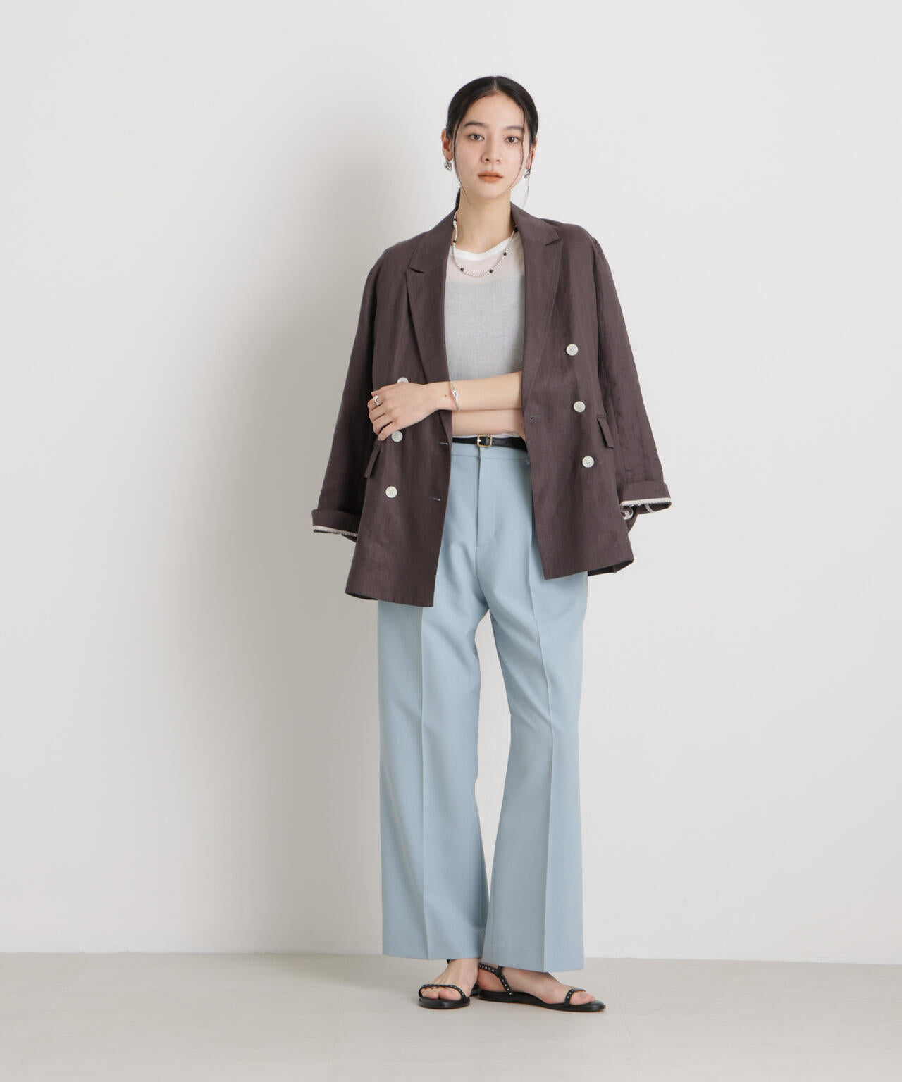 【GRACETEC】ライトファンクションタックセミワイドパンツ 6696127308