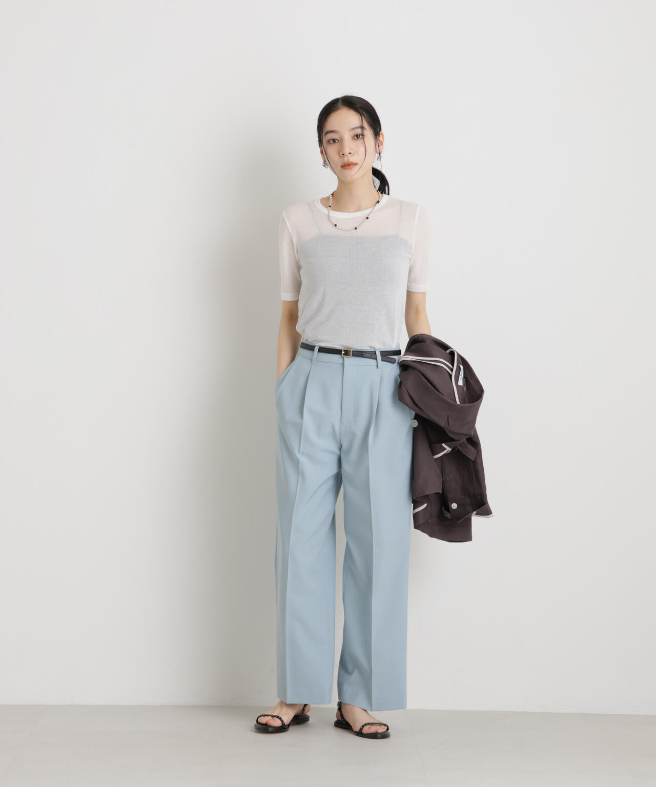 【GRACETEC】ライトファンクションタックセミワイドパンツ 6696127308