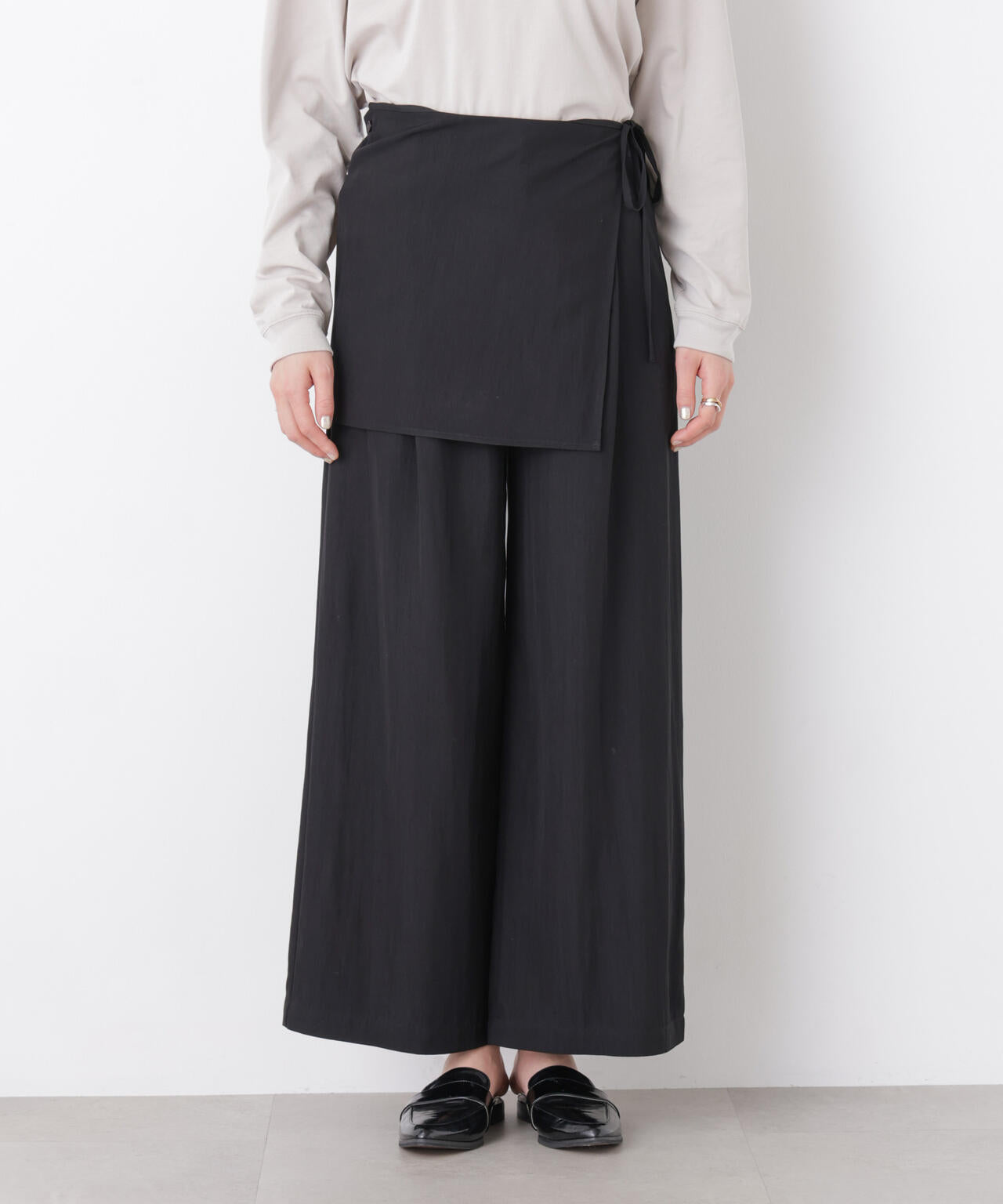 スカーフセット タック ワイドパンツ