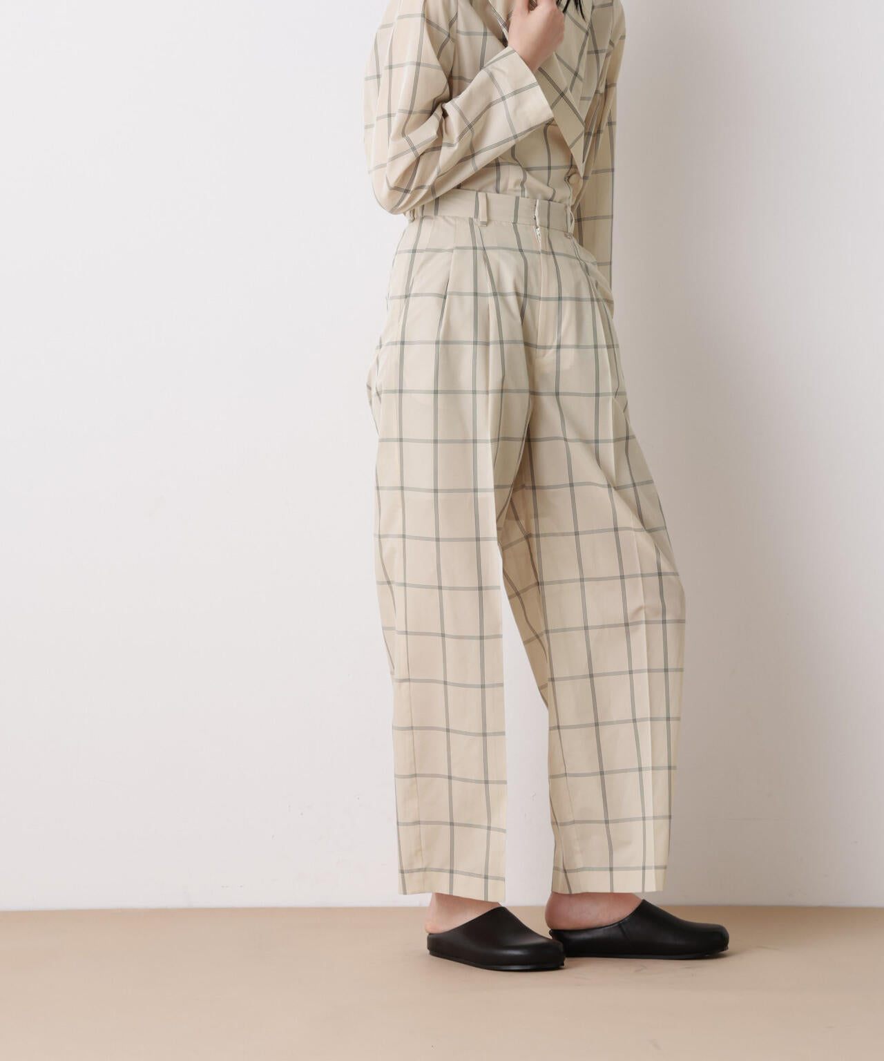 「STEVELOUR」オーガンチェックタックパンツ(セットアップ可) 6696127315