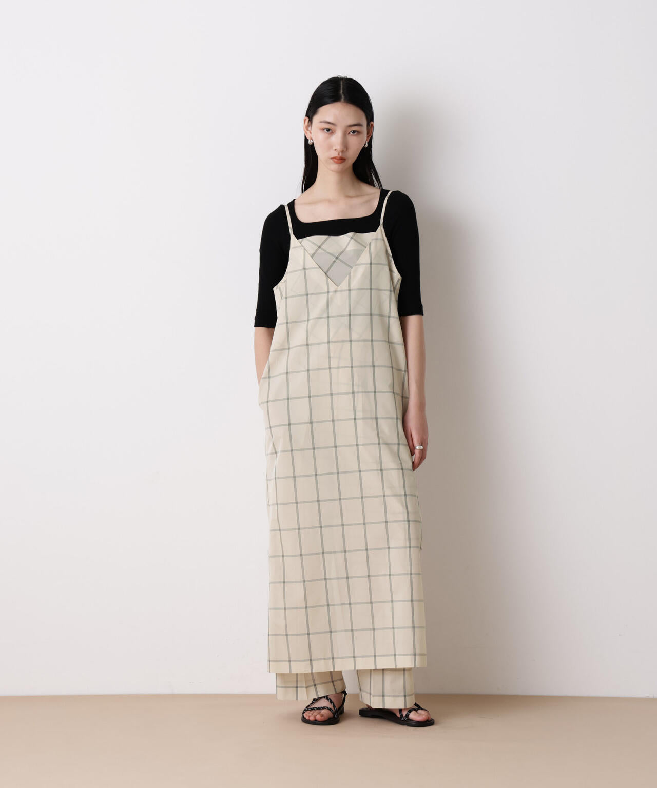 「STEVELOUR」オーガンチェックタックパンツ(セットアップ可) 6696127315