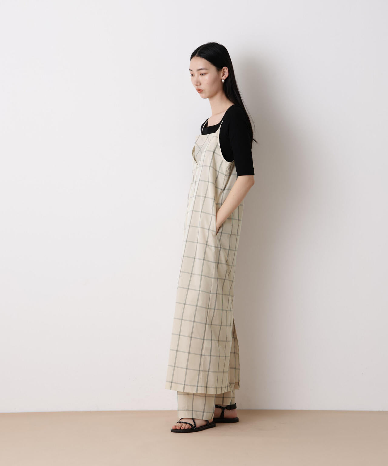 「STEVELOUR」オーガンチェックタックパンツ(セットアップ可) 6696127315