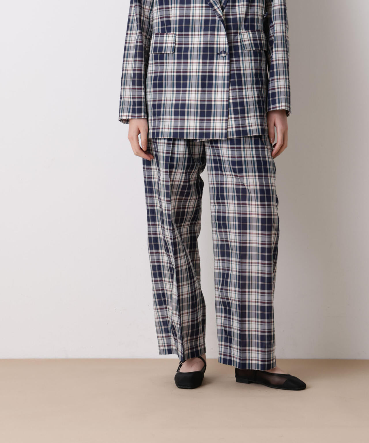 「STEVELOUR」オーガンチェックタックパンツ(セットアップ可) 6696127315