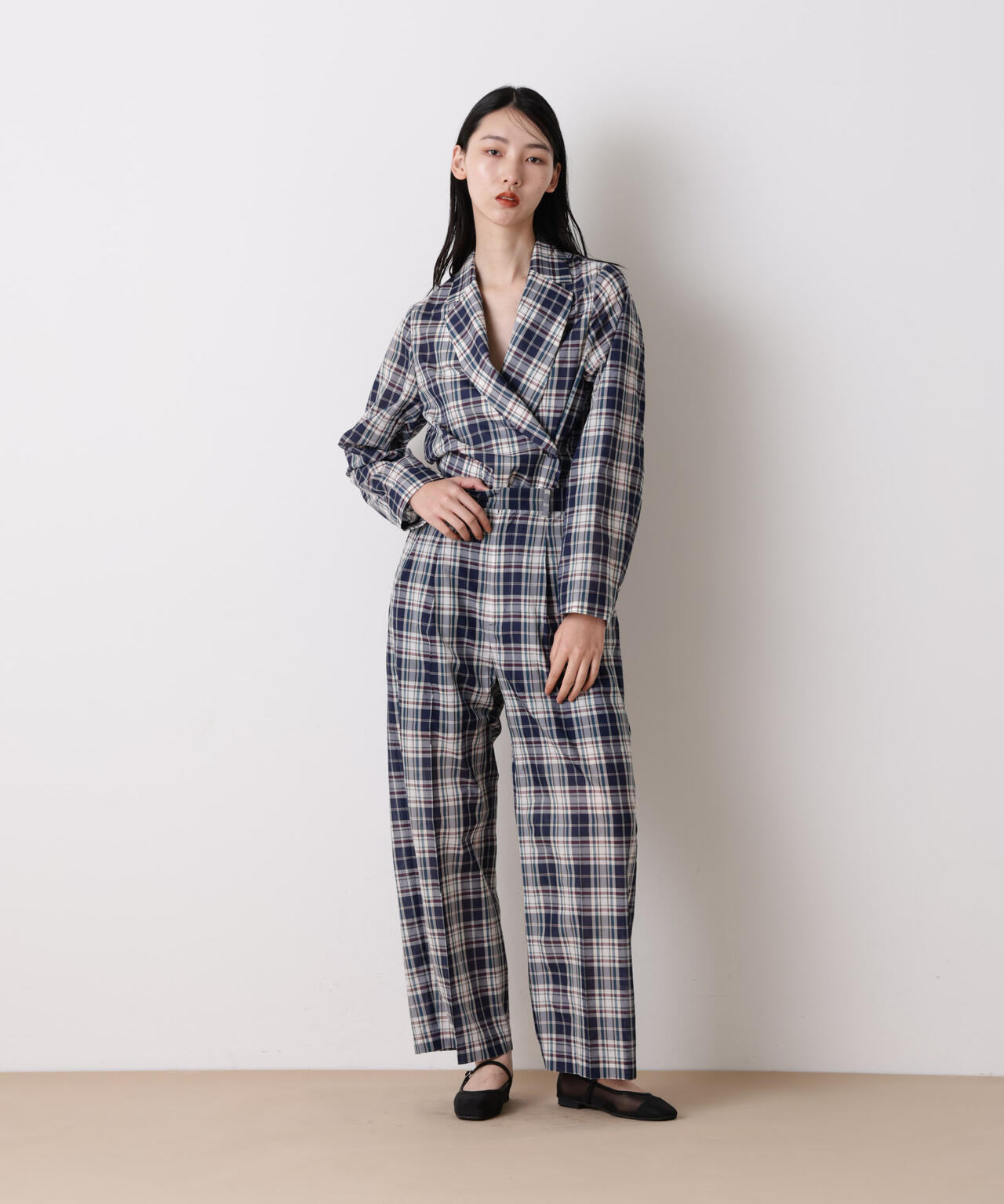 「STEVELOUR」オーガンチェックタックパンツ(セットアップ可) 6696127315