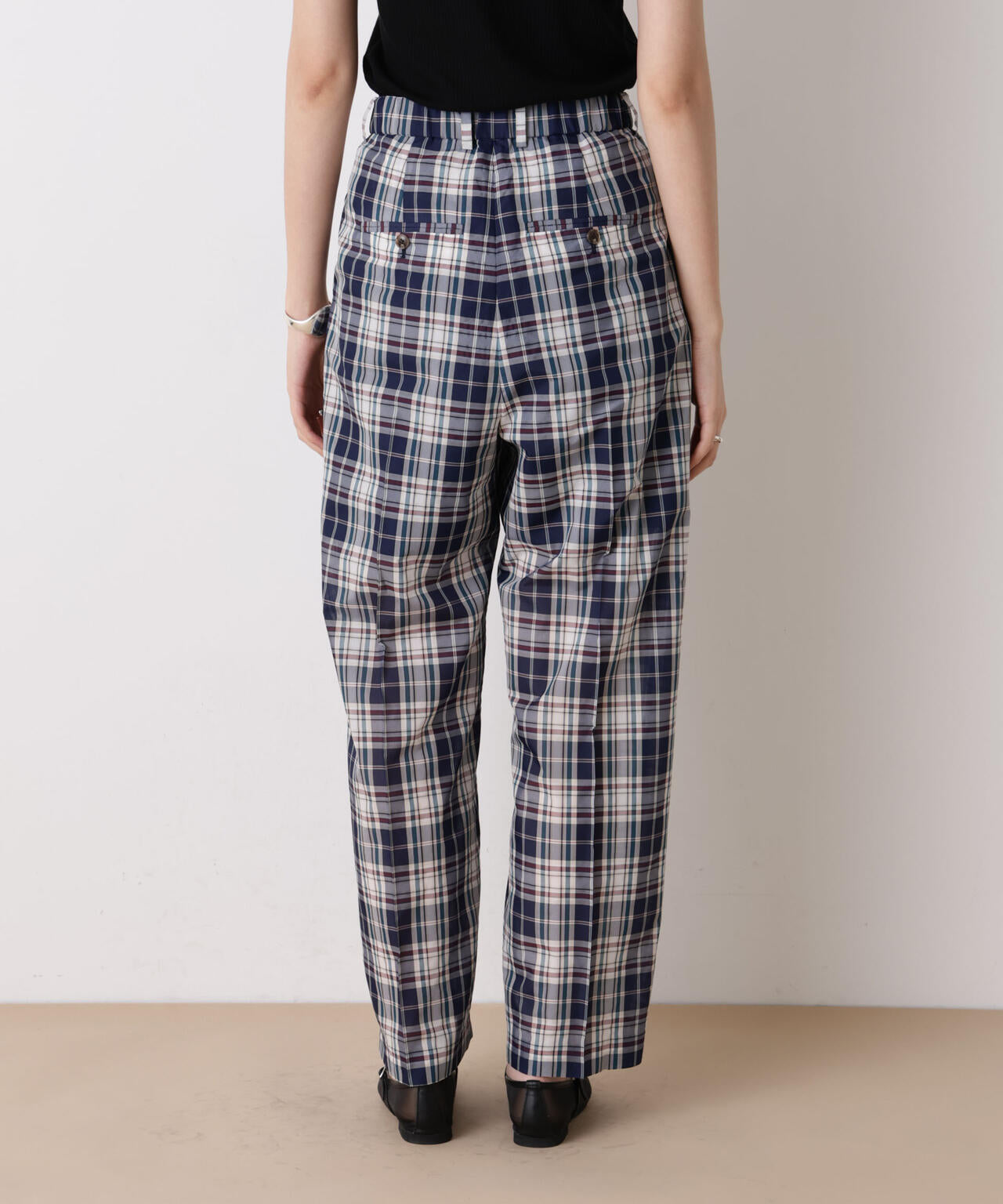「STEVELOUR」オーガンチェックタックパンツ(セットアップ可) 6696127315