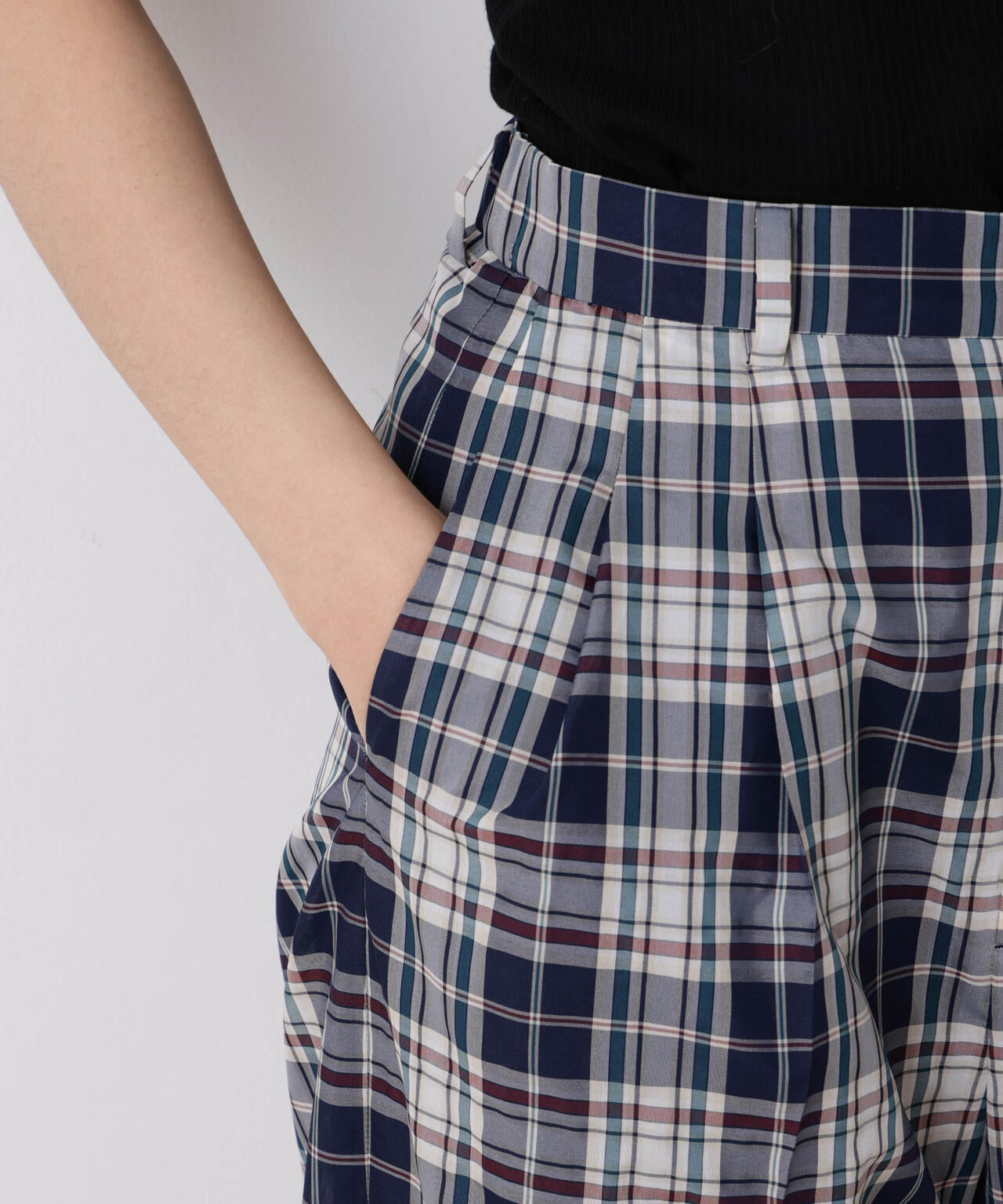 「STEVELOUR」オーガンチェックタックパンツ(セットアップ可) 6696127315