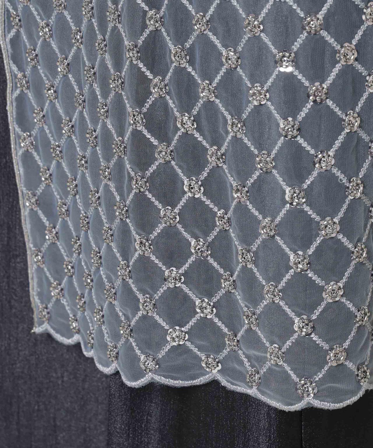スパンコールビーズ刺繍ラップスカート 6696130300