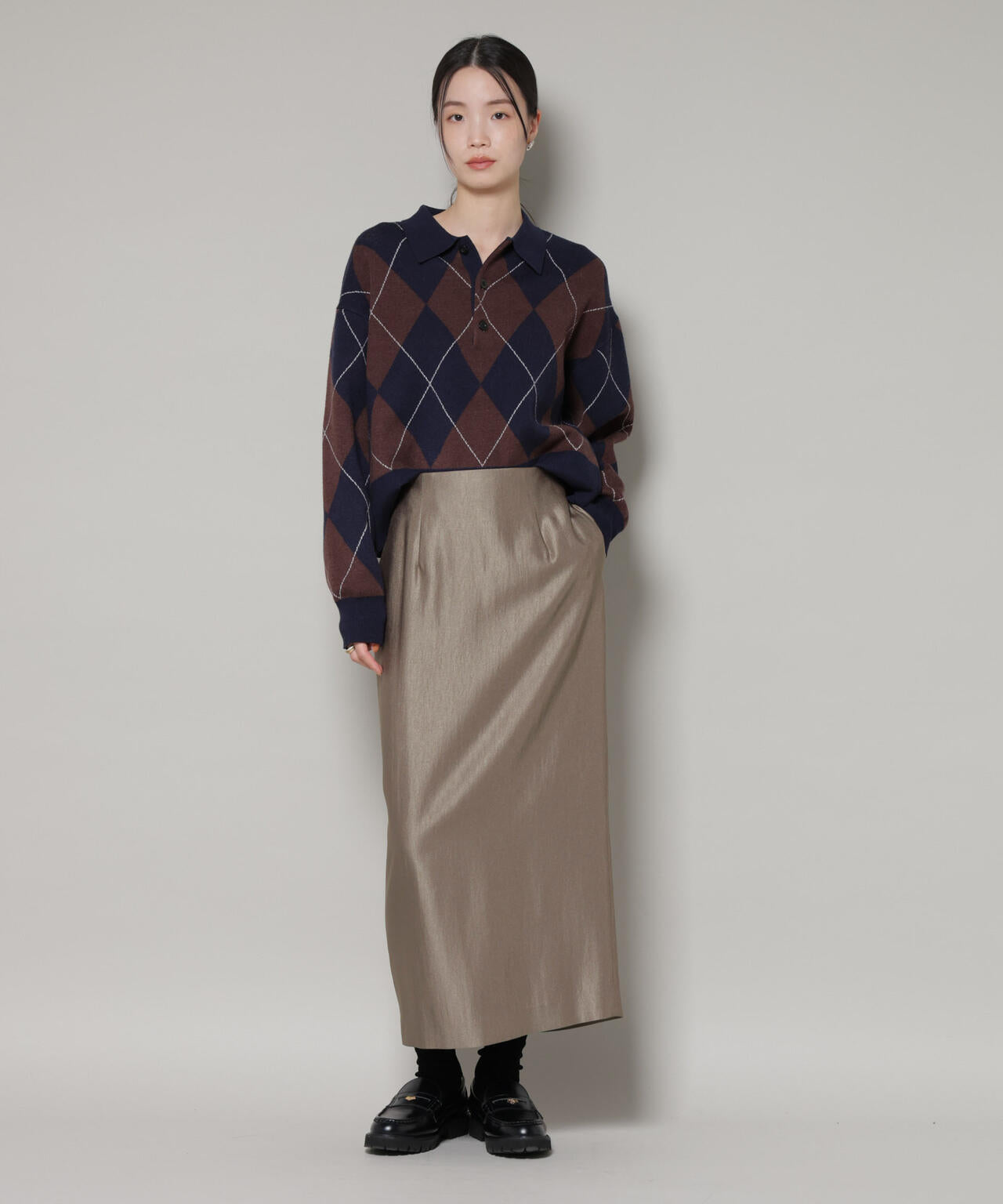 ナノユニバース（NANO universe）/ブライトツイルサテンタイトスカート ブライトツイル サテン タイトスカート