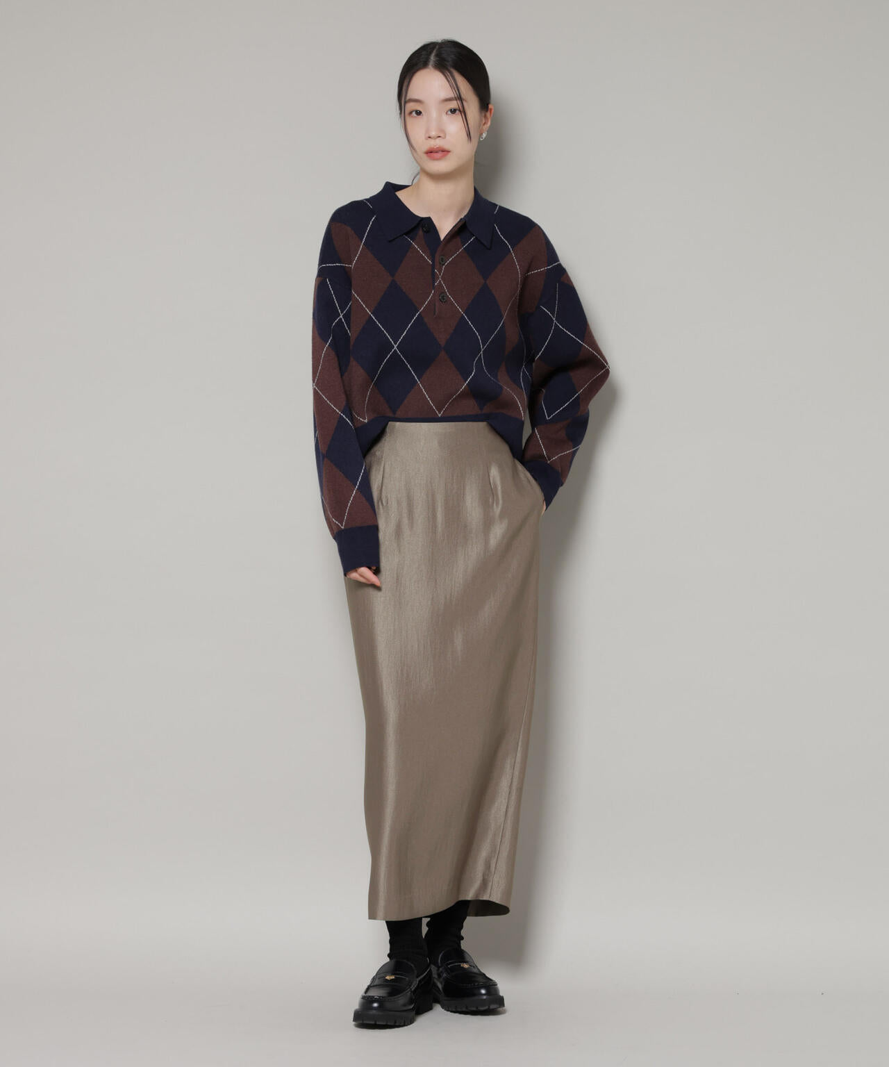 ブライトツイルサテンタイトスカート 6696130301