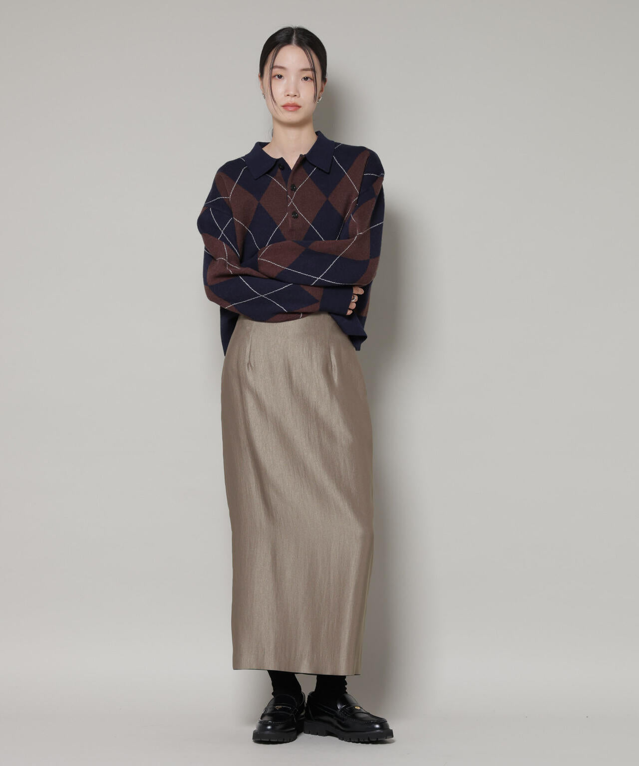 ブライトツイルサテンタイトスカート 6696130301