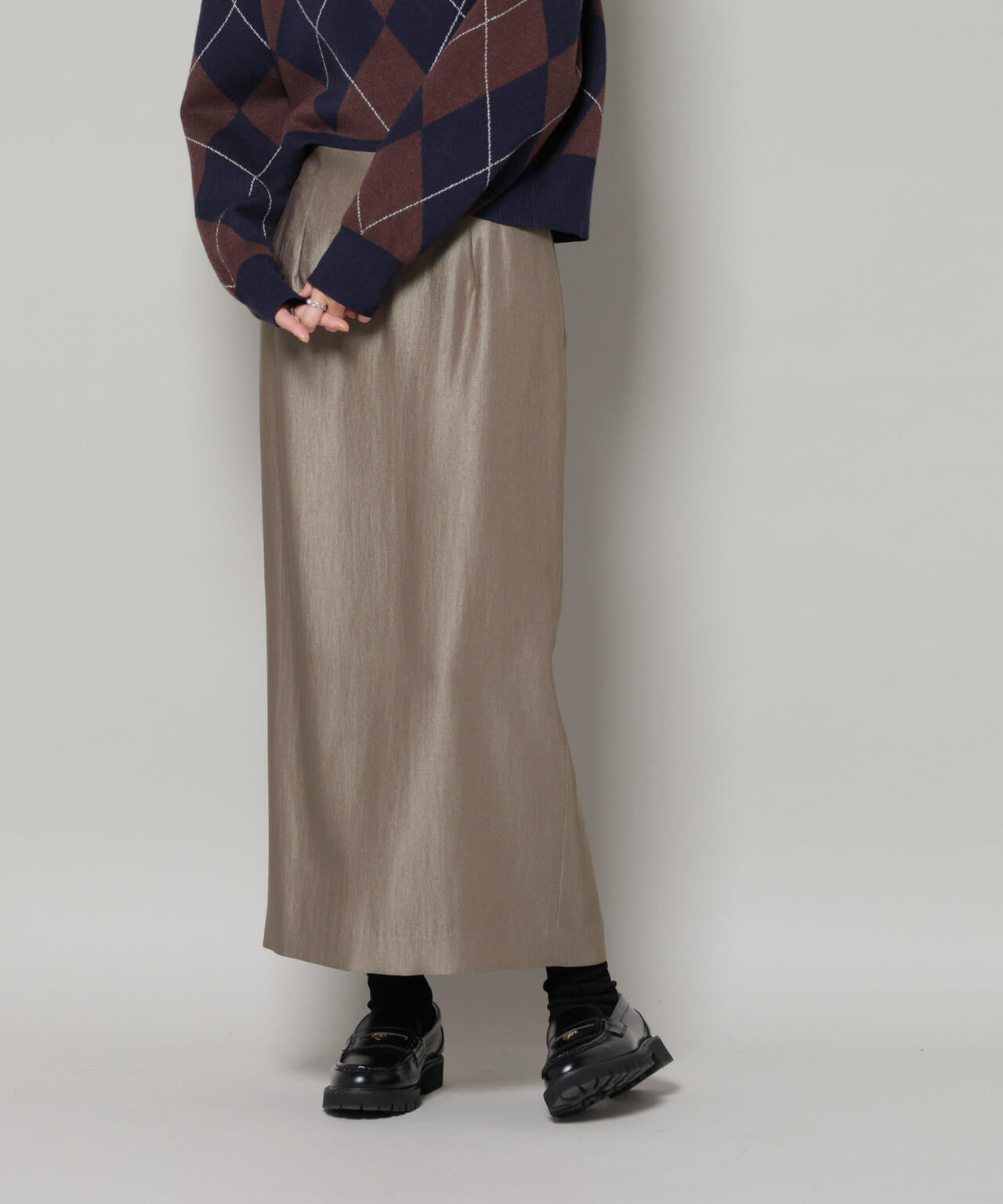 サテンタイトスカート ブライトツイル サテン タイトスカート