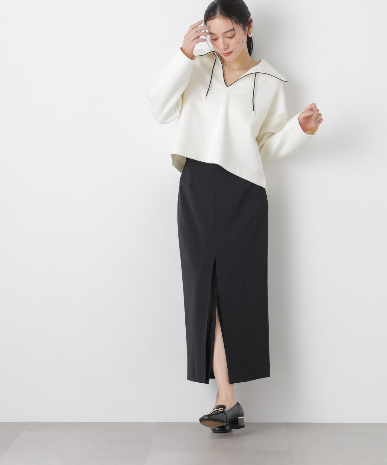 ハイツイスト ドライ タック スリット ロングスカート ( セットアップ 可)