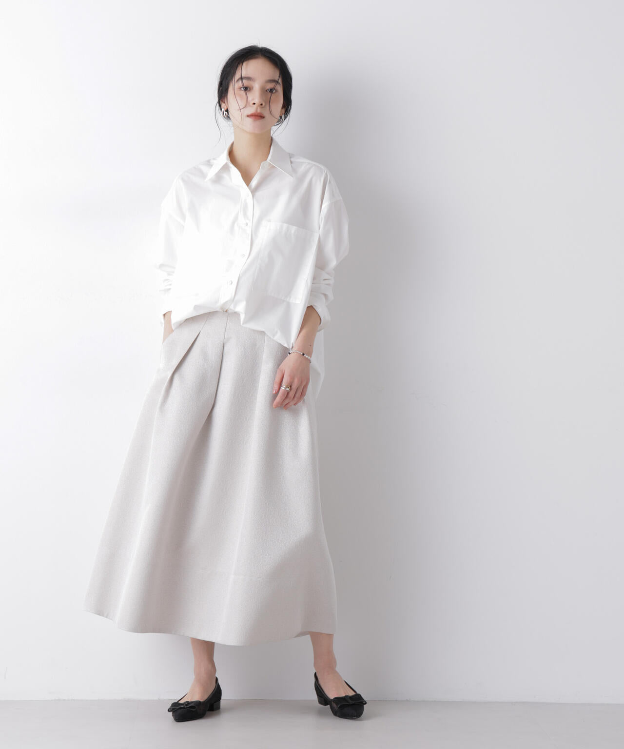 ジャガードボリュームタックスカート(セットアップ可) 6696130303