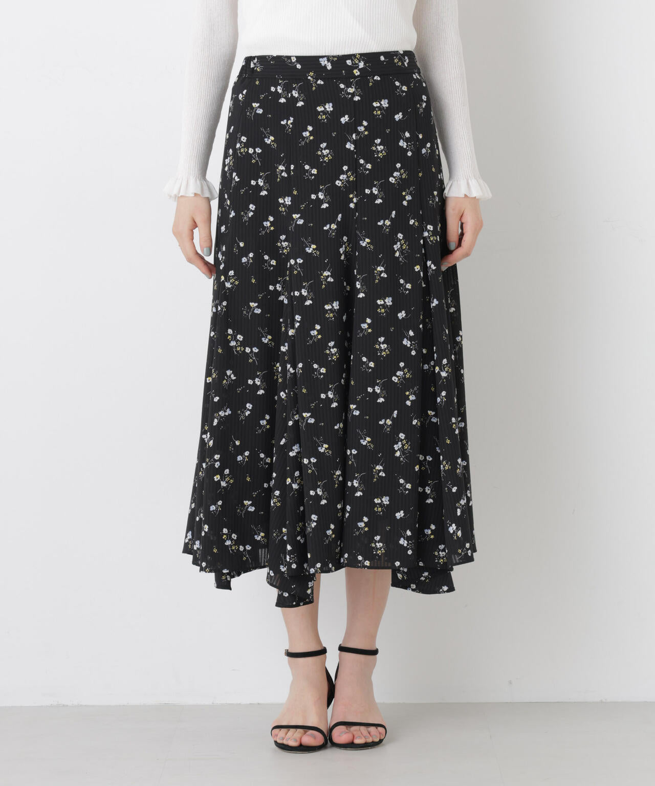 フラワープリントイレヘムタックフレアスカート(セットアップ可) 6696130305