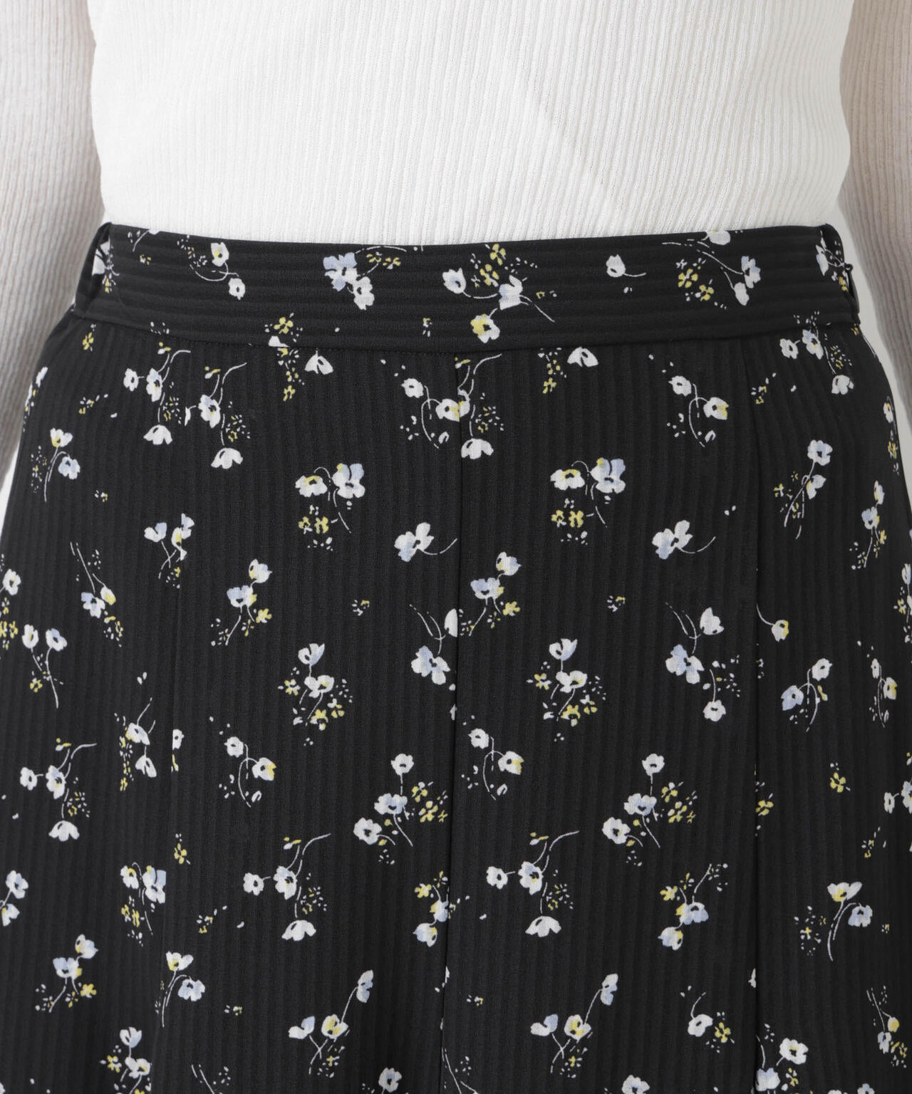 フラワー プリント イレヘム タックフレア スカート ( セットアップ 可)