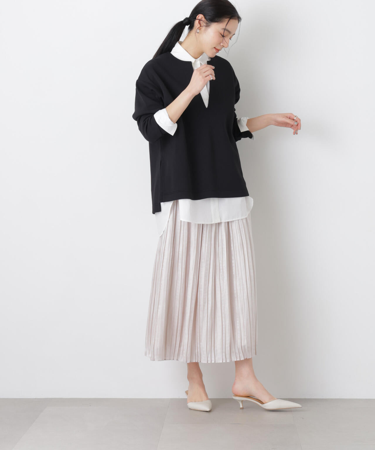 シャイニーサテンプリーツスカート 6696130311