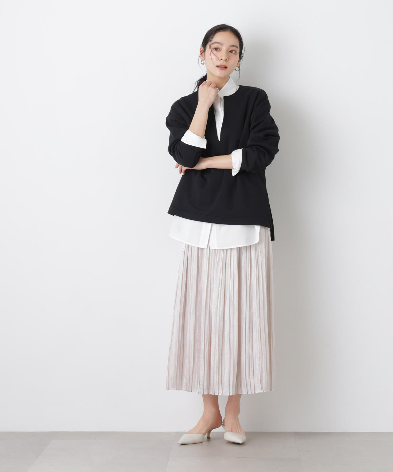 シャイニーサテンプリーツスカート 6696130311