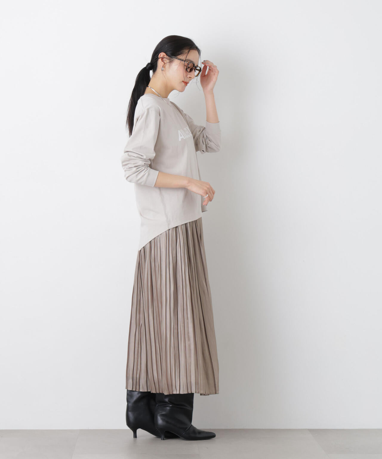 シャイニーサテンプリーツスカート 6696130311