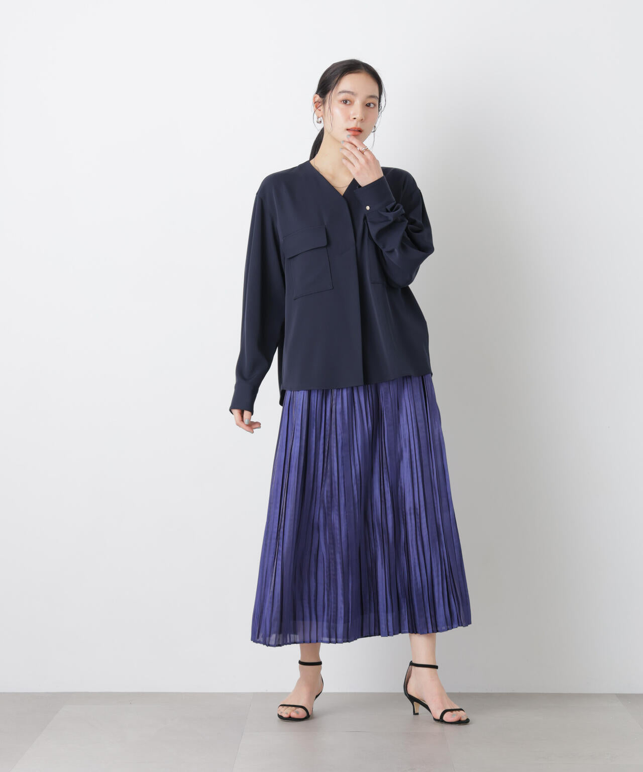 シャイニーサテンプリーツスカート 6696130311