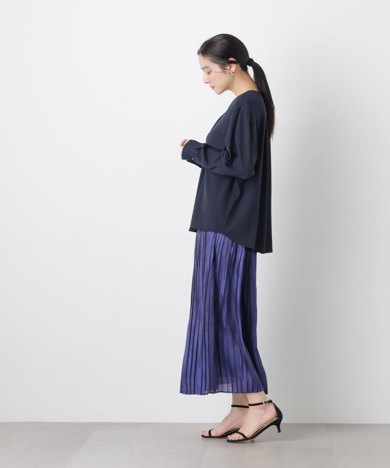 シャイニーサテンプリーツスカート 6696130311