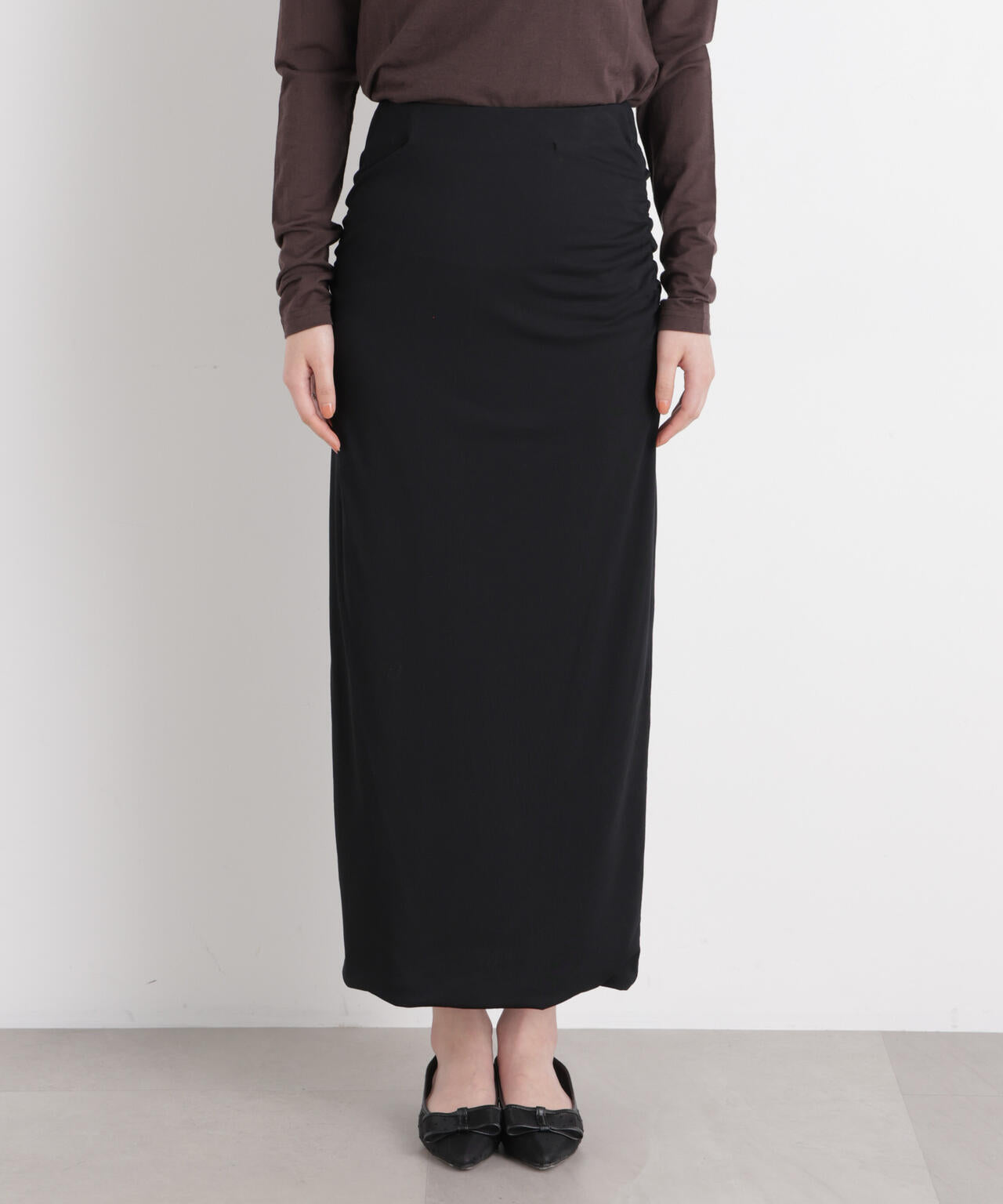 サイドギャザーカットタイトスカート 6696130312