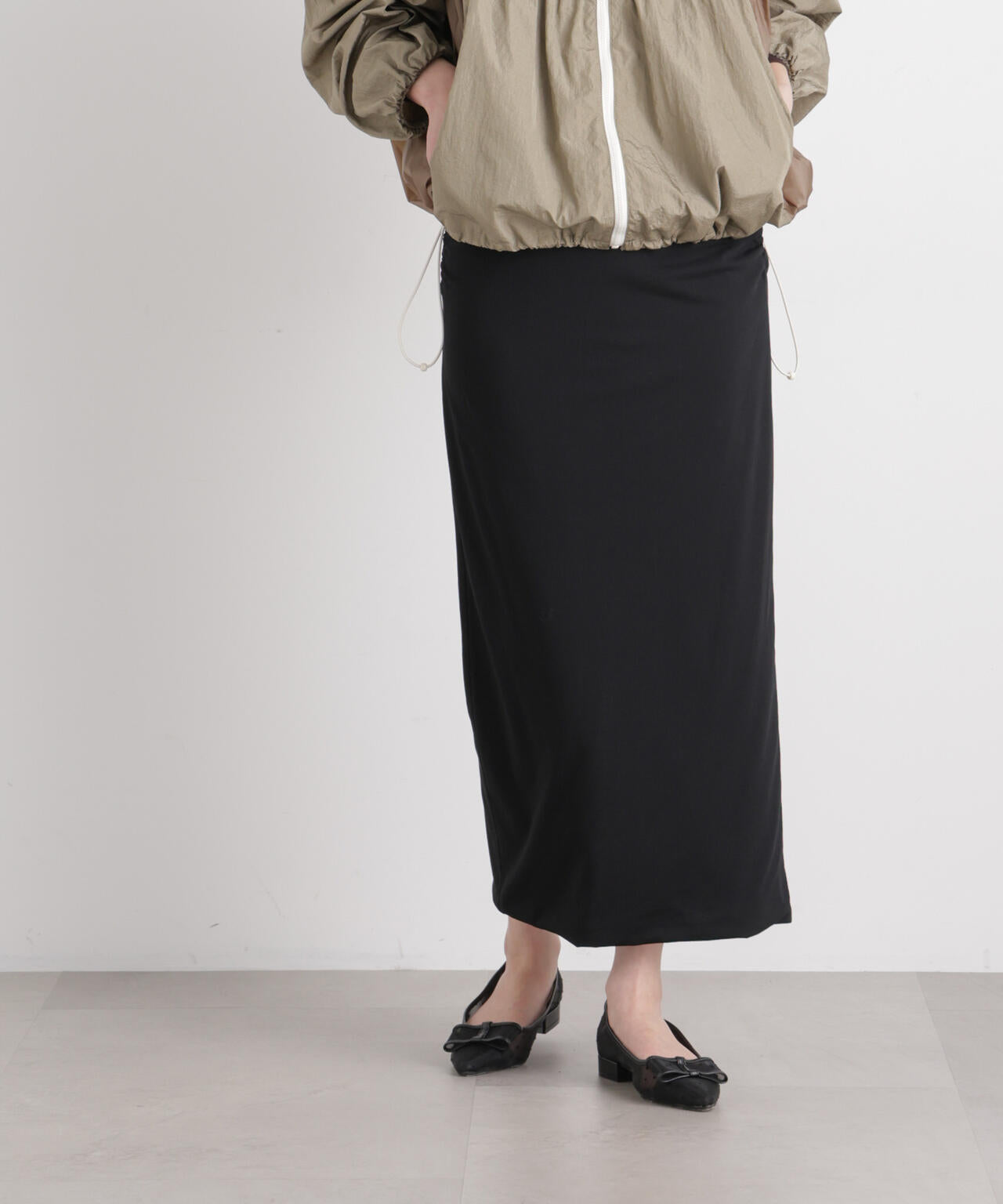 サイドギャザーカットタイトスカート 6696130312
