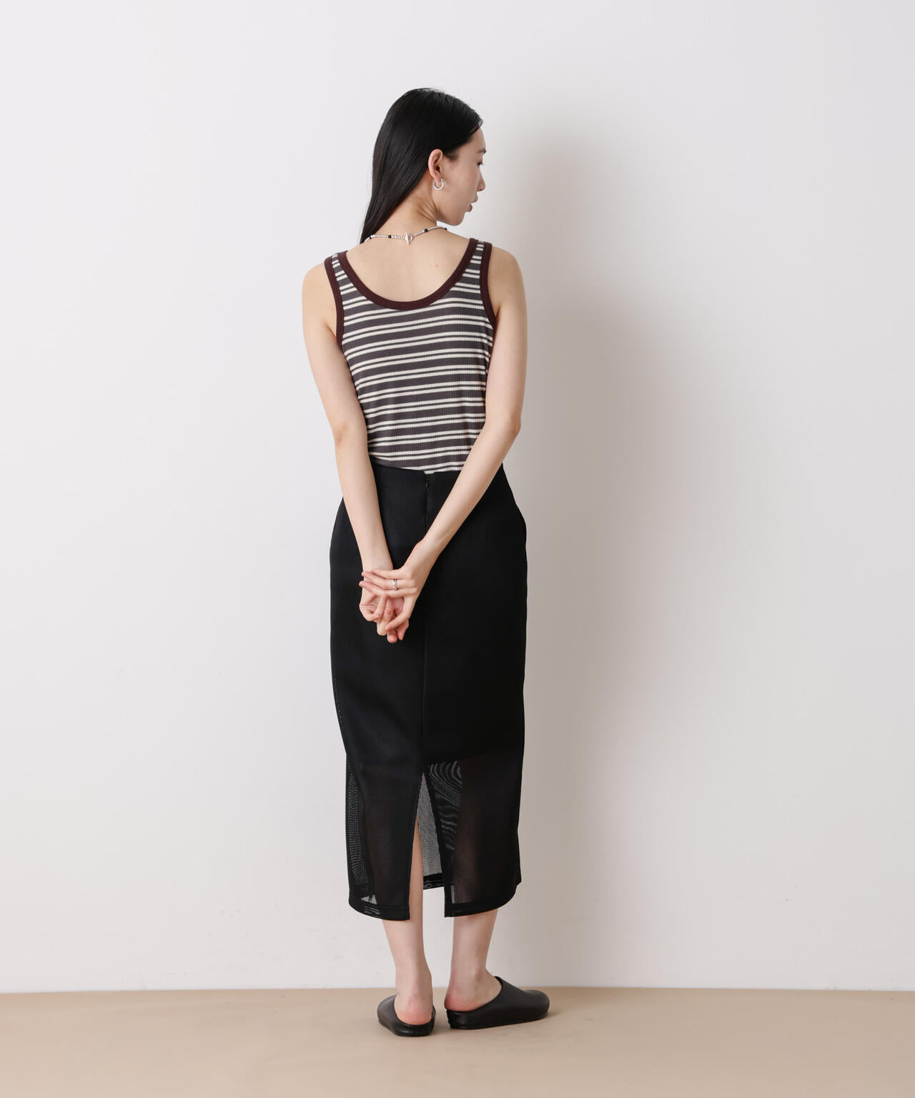 「STEVELOUR」シアーメッシュダンボールタイトスカート(セットアップ可) 6696130314