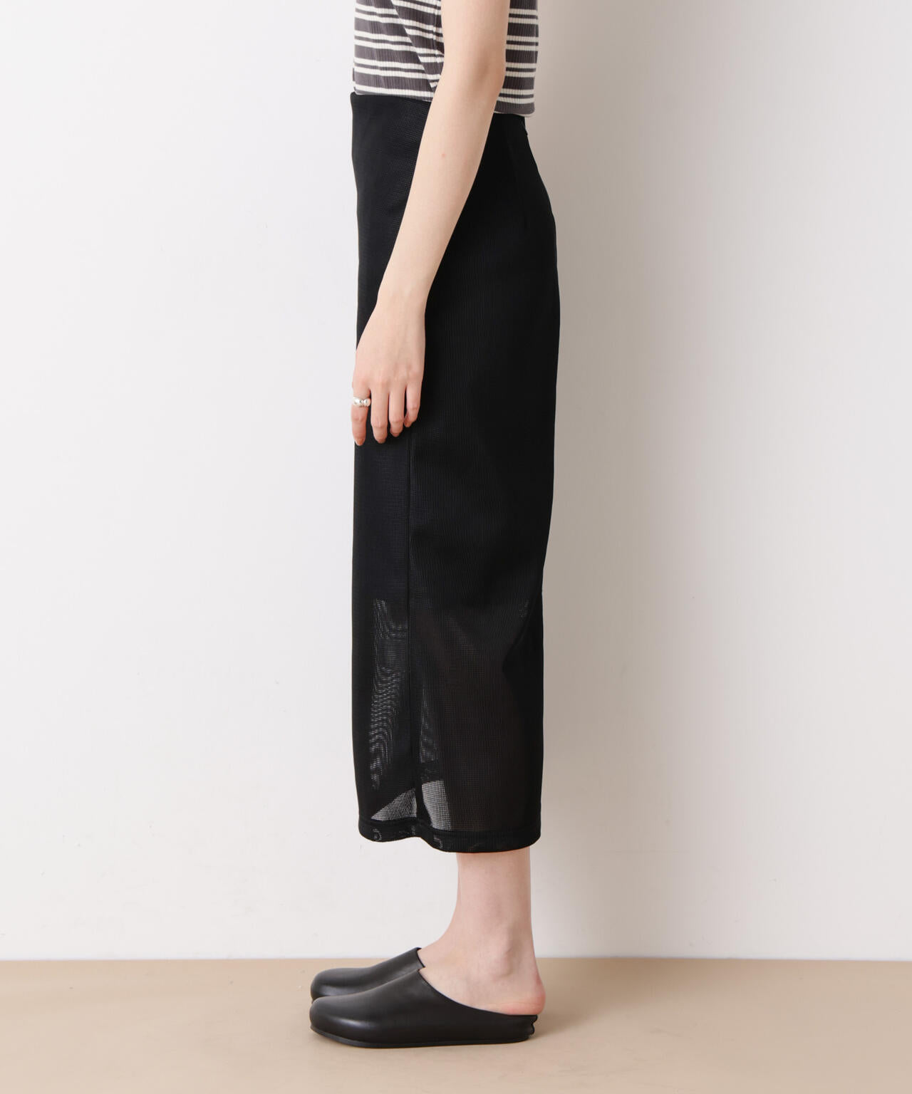 「STEVELOUR」シアーメッシュダンボールタイトスカート(セットアップ可) 6696130314