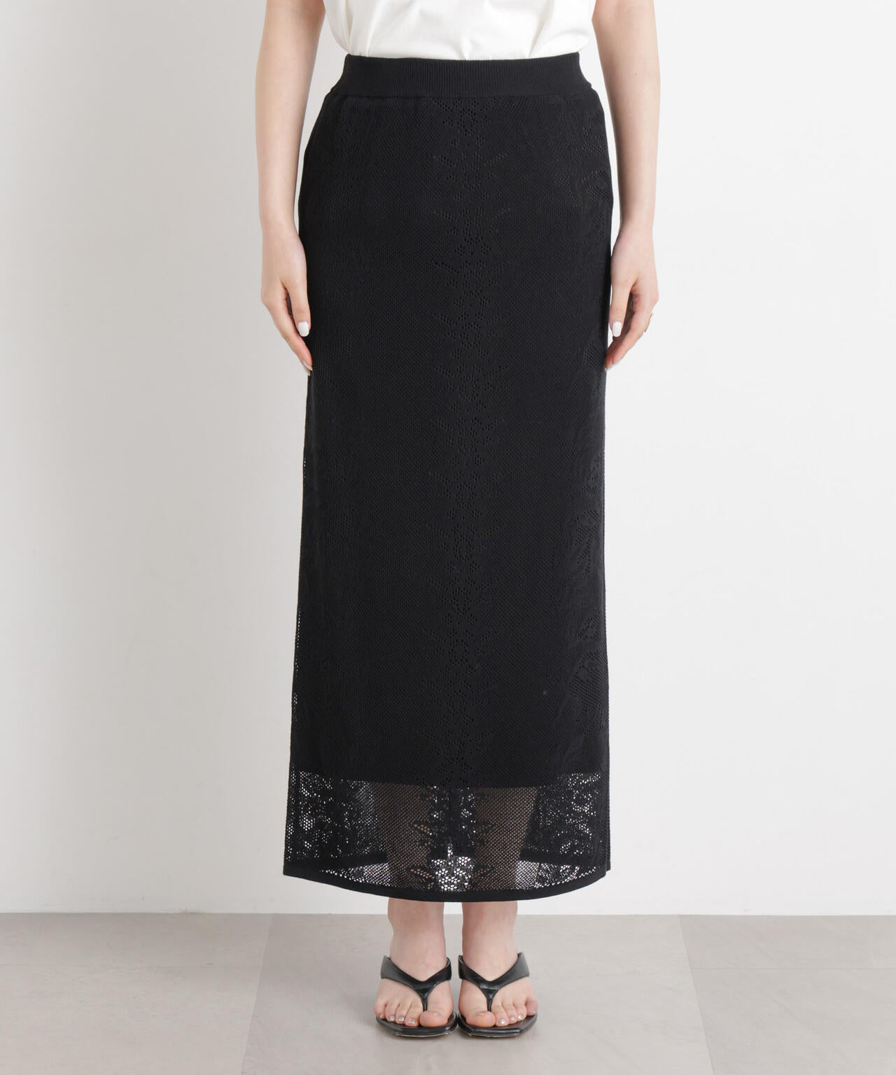 メッシュ レース ニットスカート