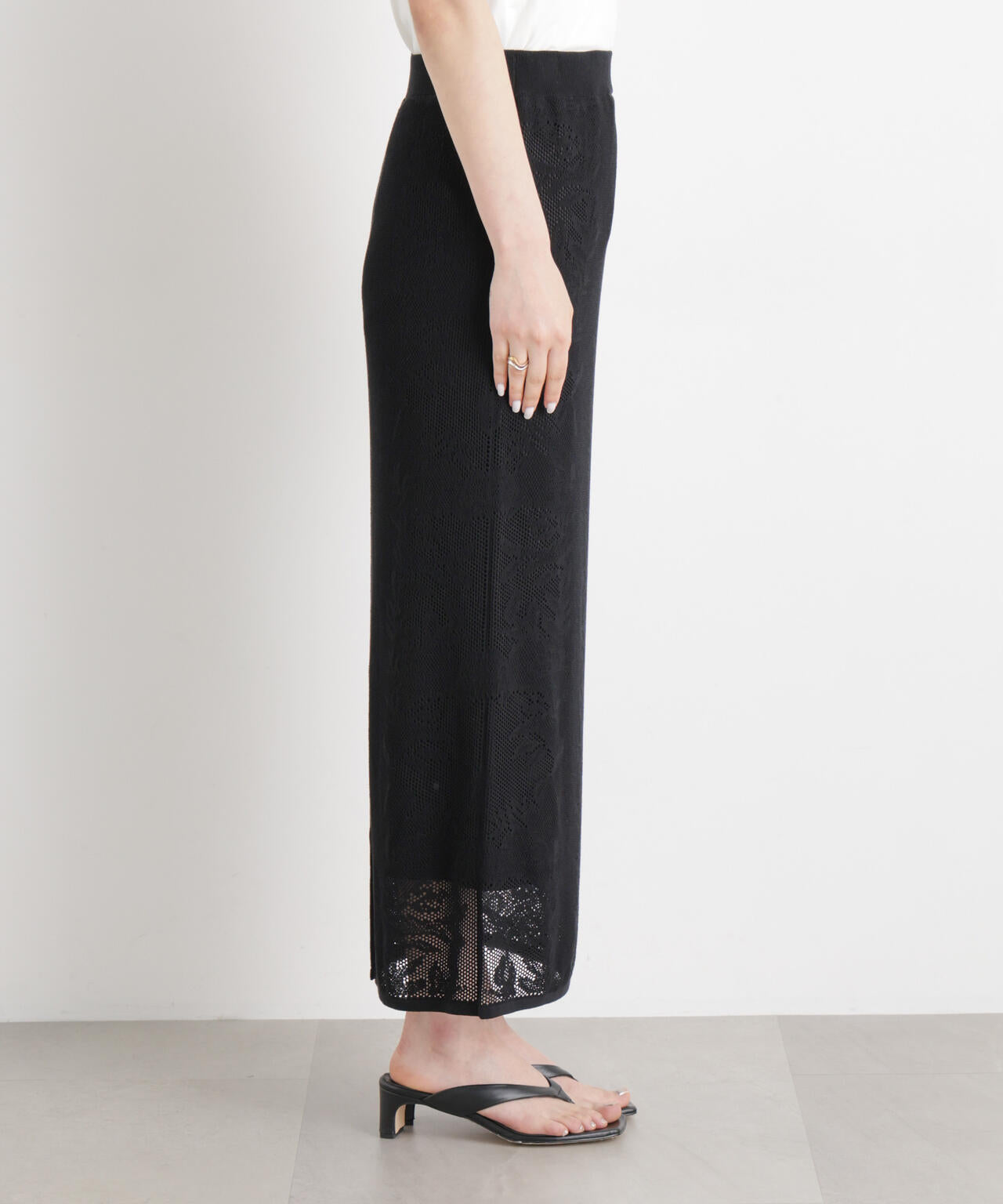 メッシュ レース ニットスカート