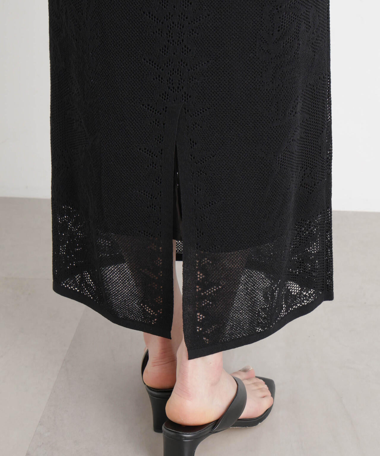 メッシュ レース ニットスカート