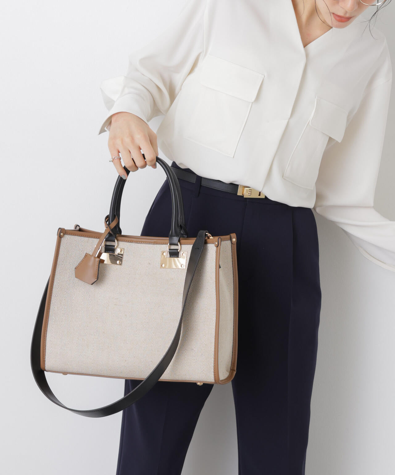 バイカラーキャンバスバッグ 6696132304