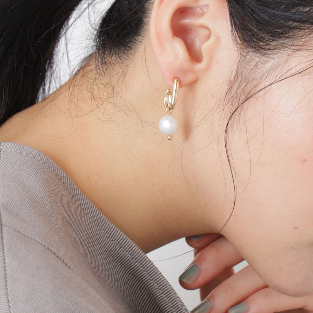 淡水パール ドロップピアス