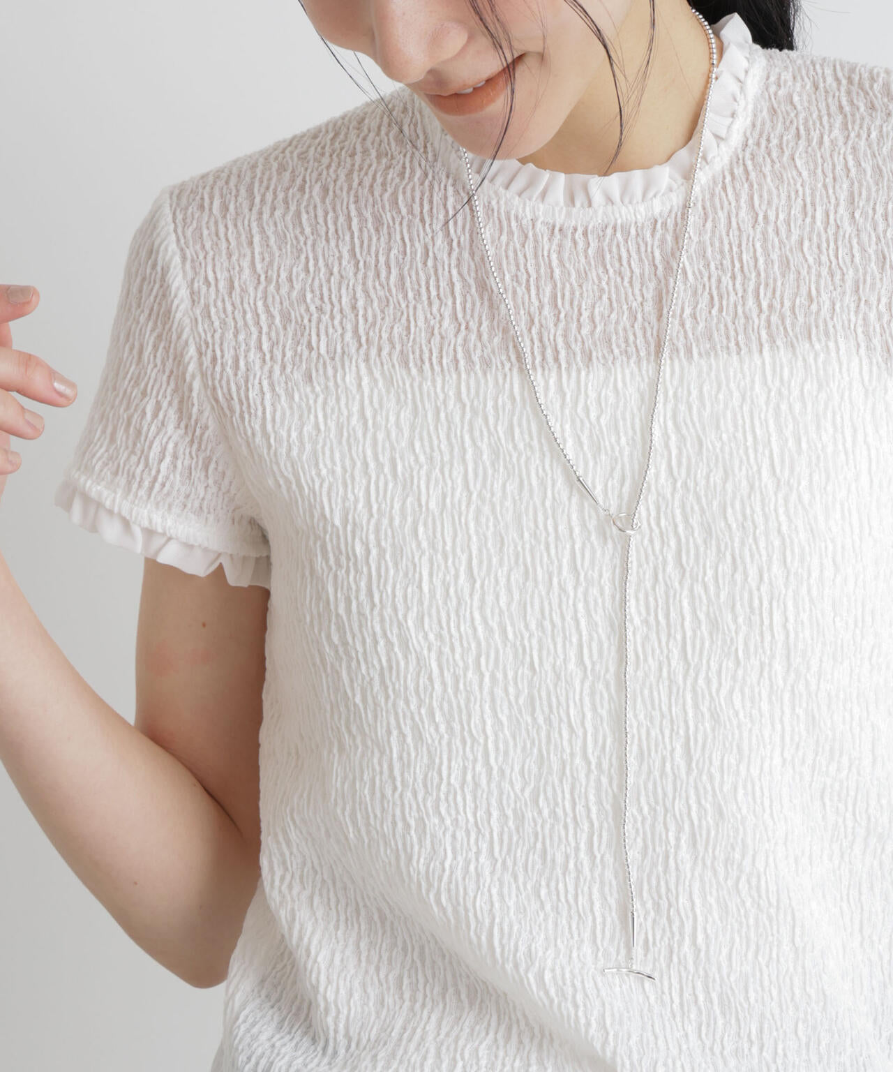 メタルボールラリエットネックレス