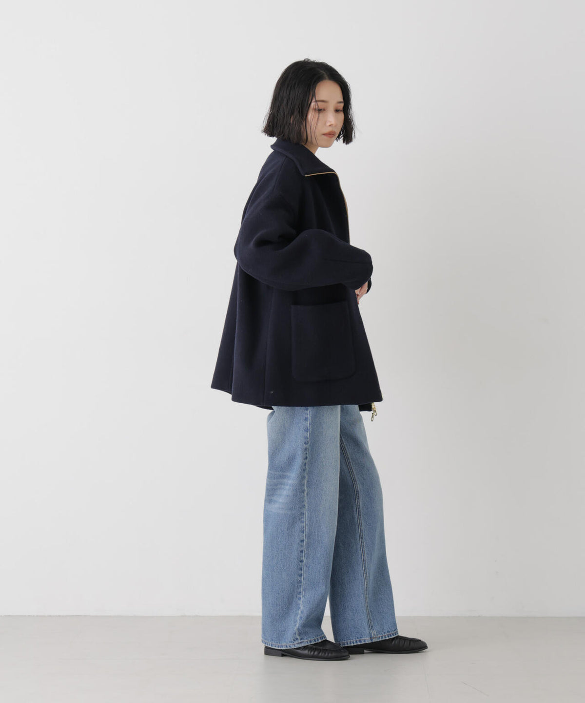 ウールパイルスタンドジップコート 6696211300