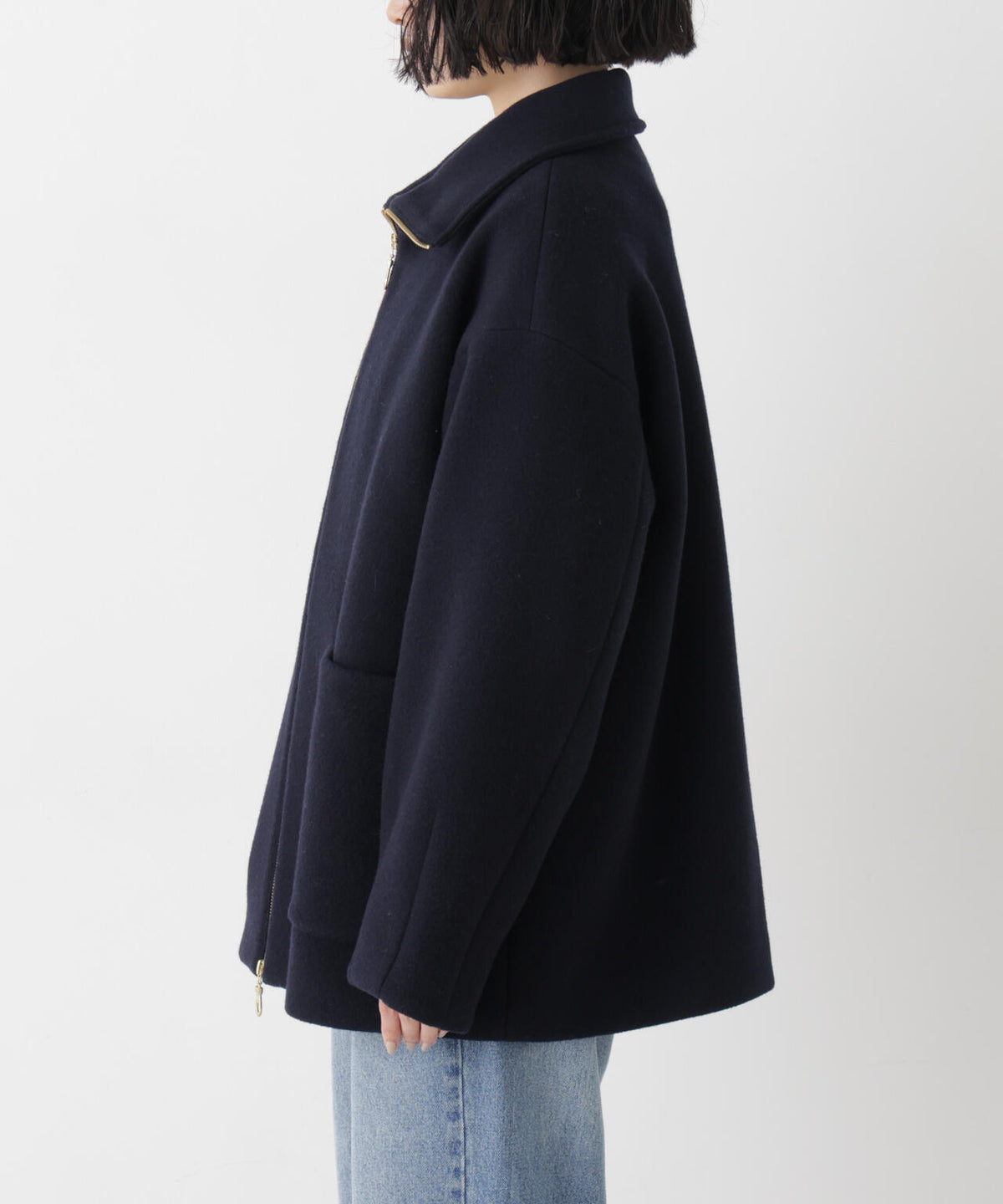 ウールパイルスタンドジップコート 6696211300
