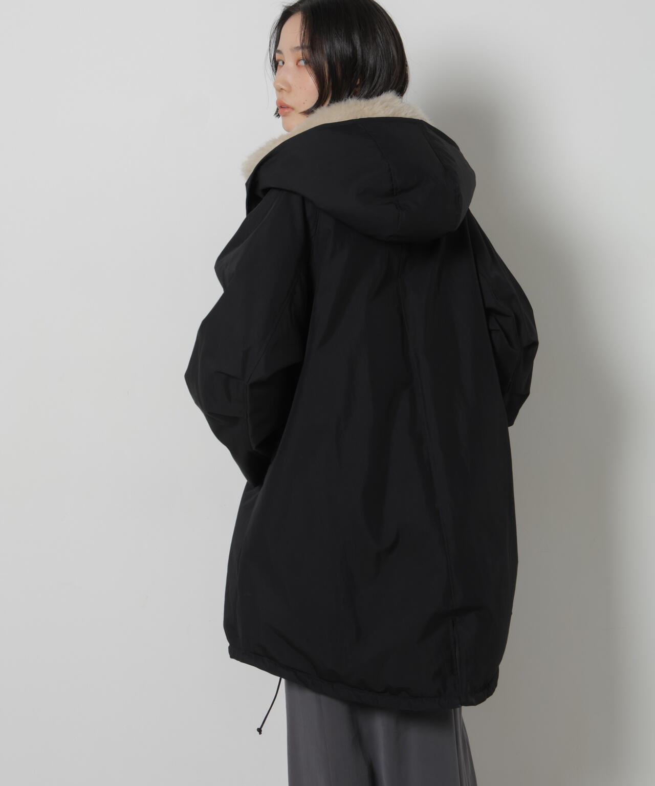 「STEVELOUR」「西川ダウン(R)」ファー付きコート 6696214306