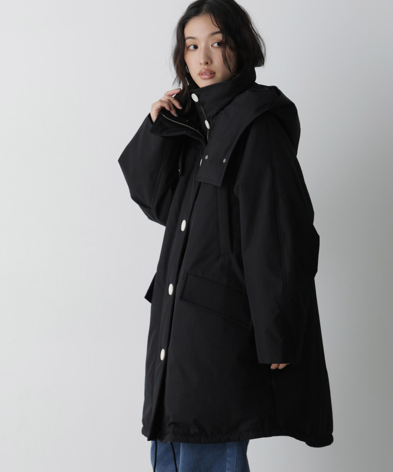 「STEVELOUR」「西川ダウン(R)」ファー付きコート 6696214306